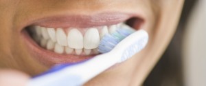 USA, New Jersey, Jersey City, Close-up of woman brushing teeth